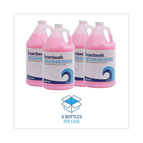 Boardwalk® Mild Cleansing Pink Lotion Soap, Cherry, 1 gal Bottle, 4/CT (BWK410CT)