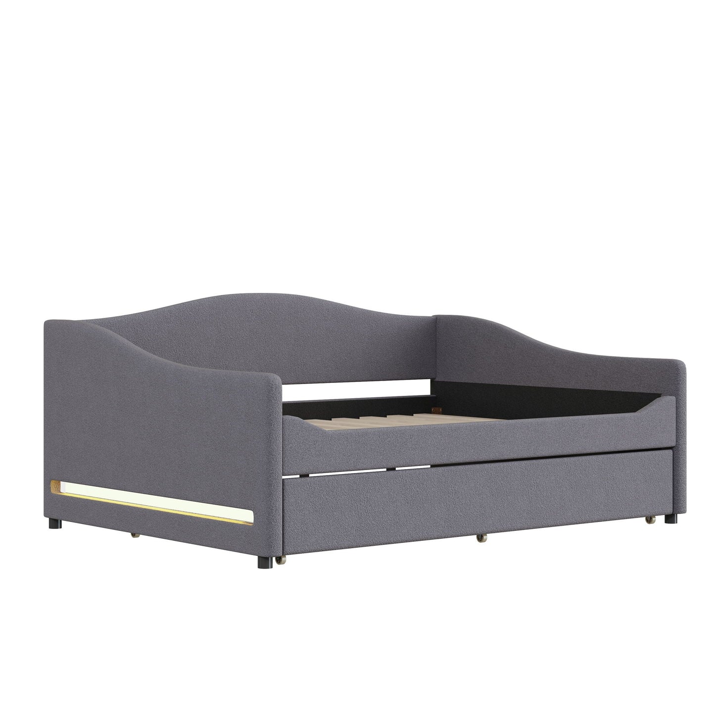 Upholstered Daybed With Light And Trundle