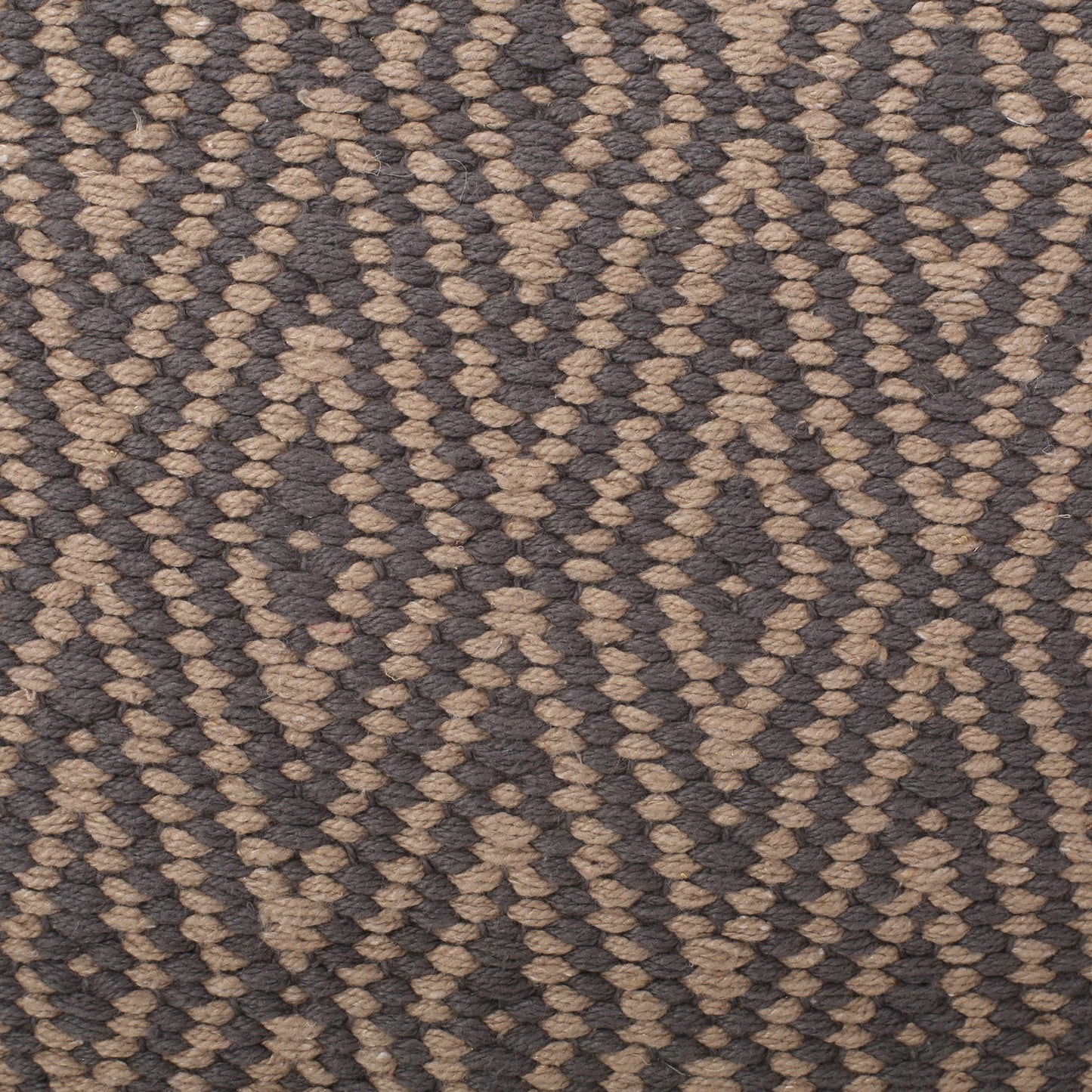 Amuleto - Hand Loomed Cotton Pouf - Dark Gray / Brown
