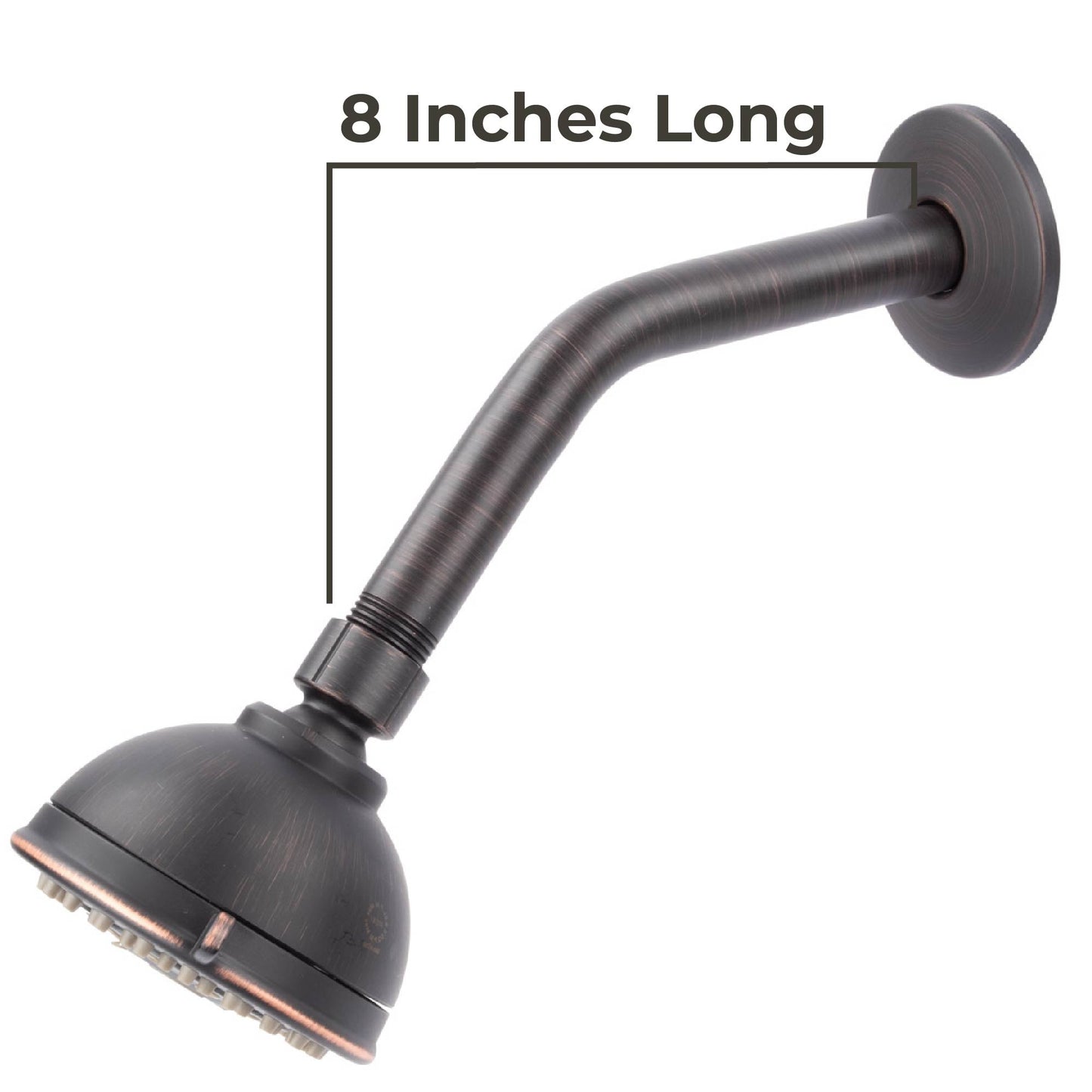 8 in. Stainless Steel Shower Head Extension Arm with Flange (Oil-Rubbed Bronze Finish)