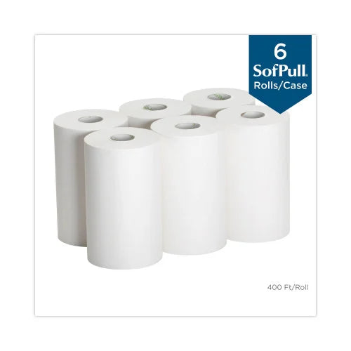 Georgia Pacific Professional Hardwound Paper Towel Roll, Nonperforated, 1-Ply, 9" x 400 ft, White, 6 Rolls/Carton (26610)