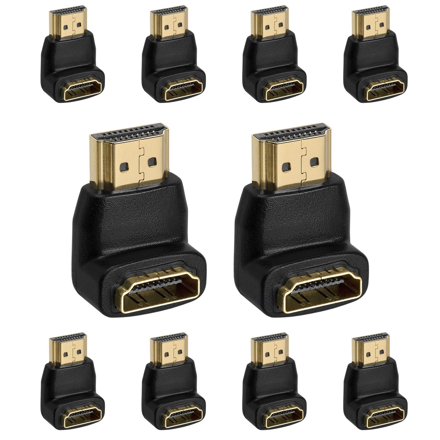 Cmple 10 Pack Micro HDMI Male to HDMI Female Adapter, Gold Plated, Compact Size