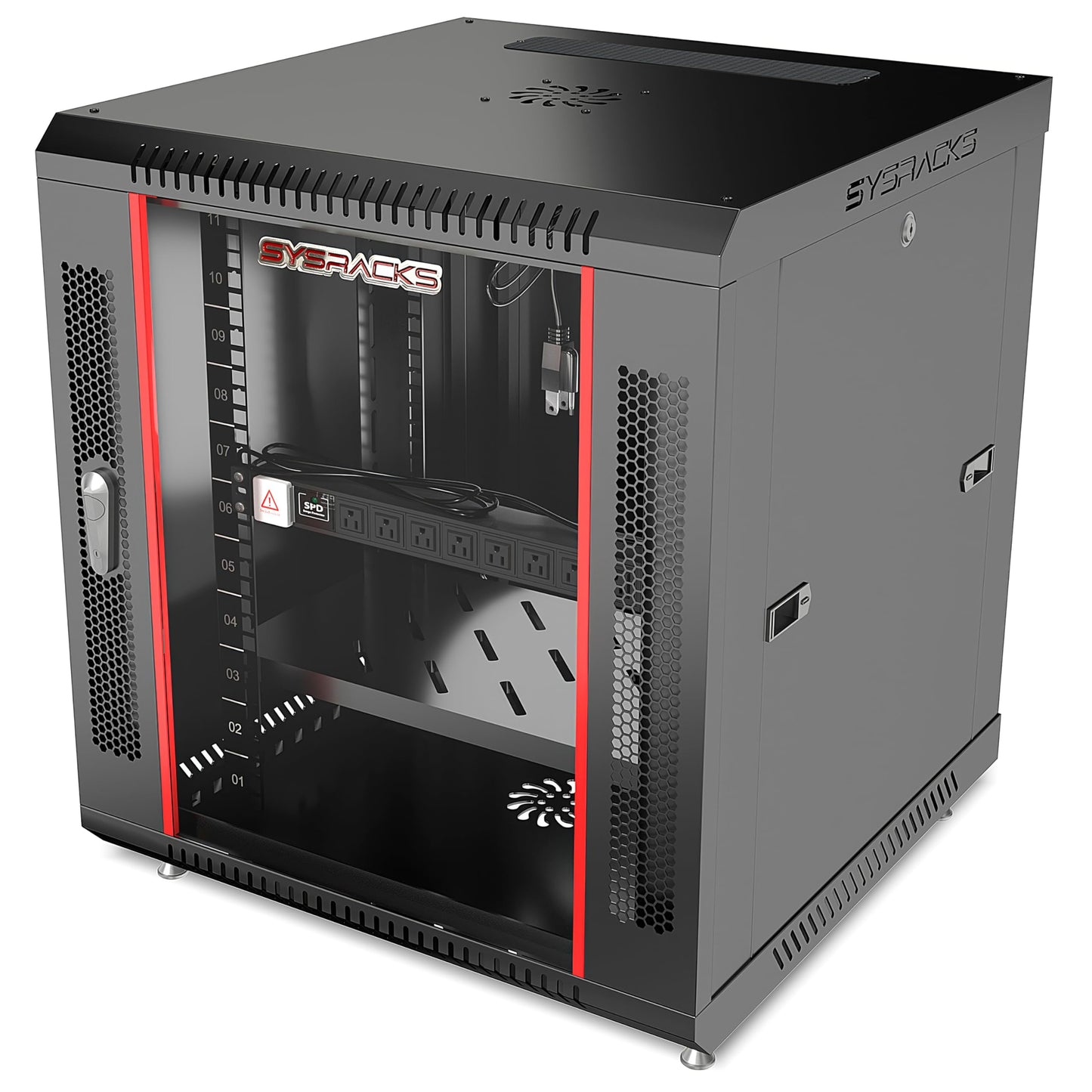 9U Wall Mount Server Rack Cabinet – 19" Network Rack Enclosure, 18" Deep Data Rack Cabinet with Fan, PDU & Shelf for IT Equipment, Switches and Patch Panel