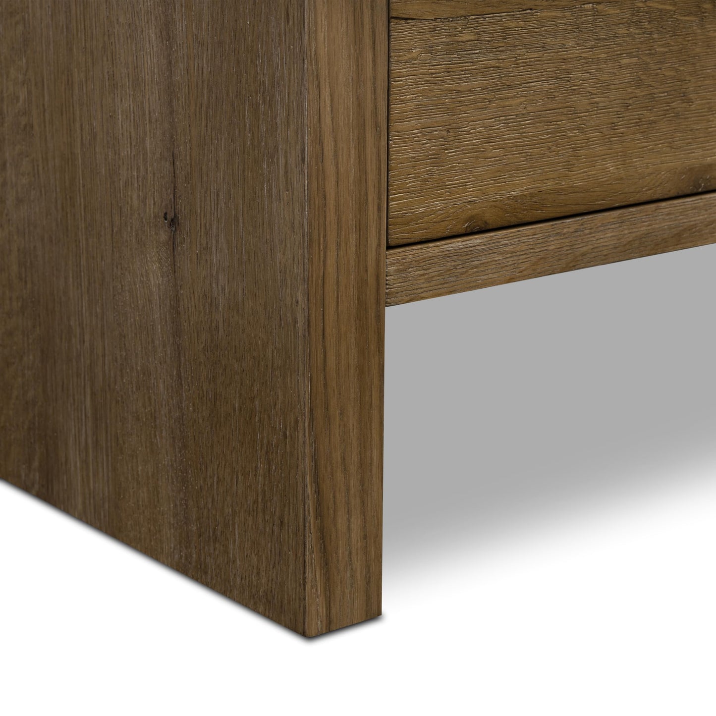 Poly & BARK Chordo 39.4 Inch Coffee Table in Tundra Brown Oak Grain Veneer with Curved Architectural Legs for Warm Modern Living Room Style and Everyday Function