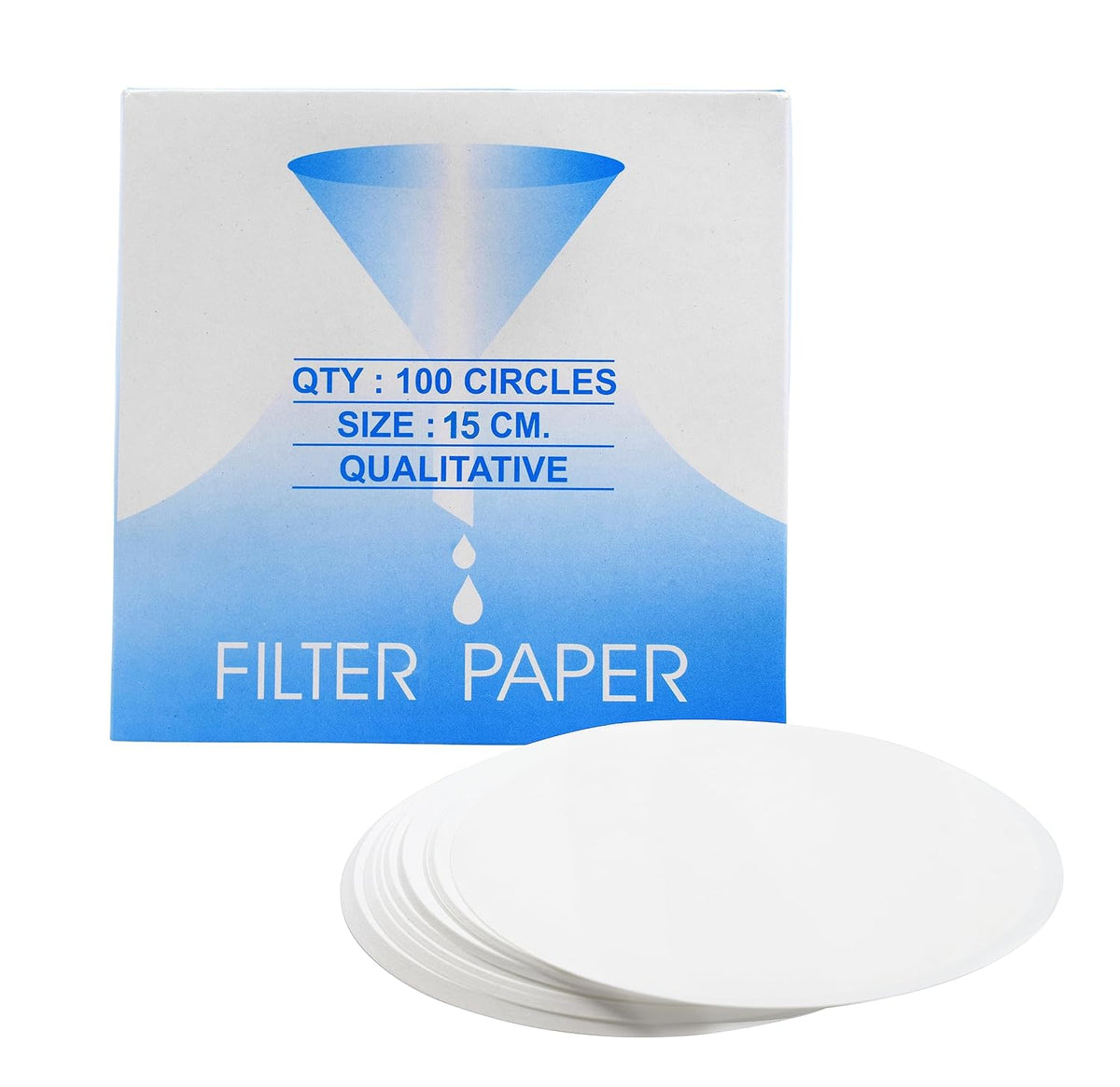 Eisco Chemistry Filter Paper Disks, 10 micron, 15 cm, 100 Pack