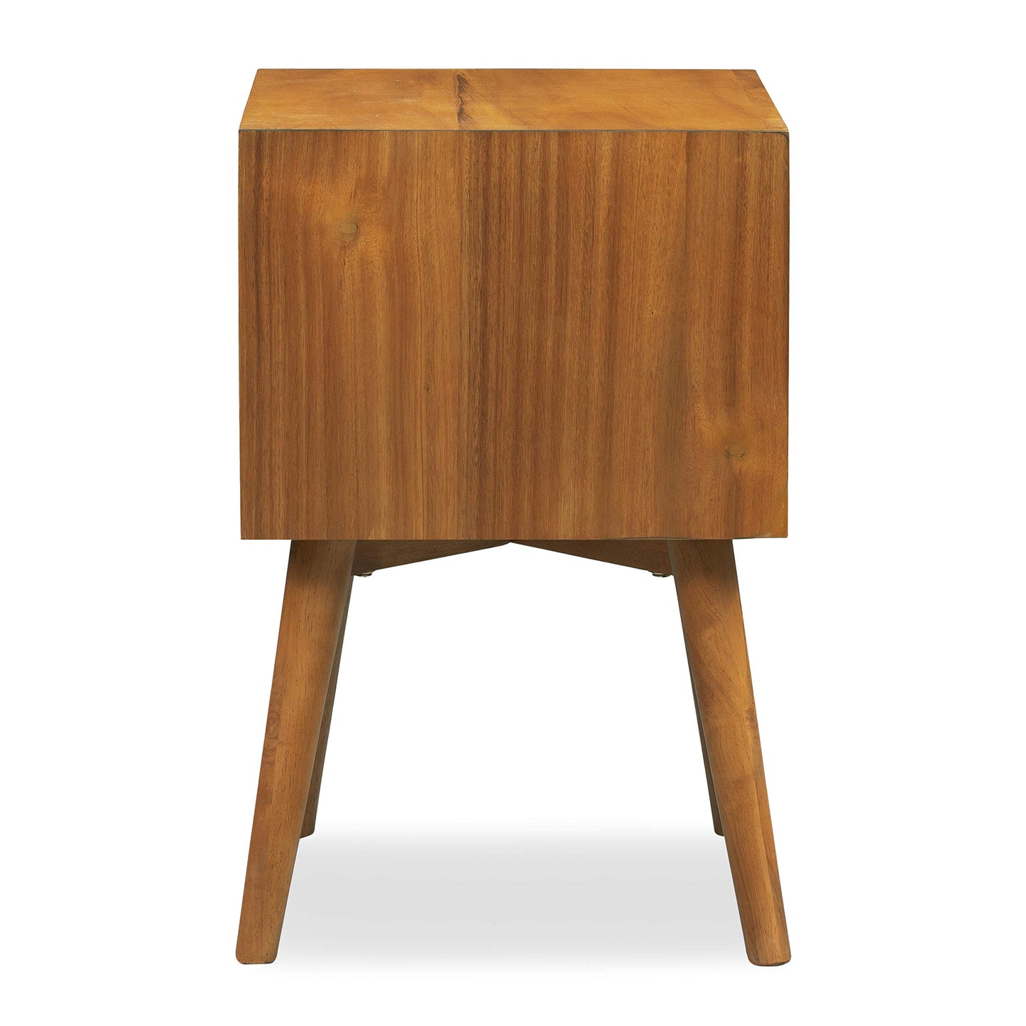 Poly & BARK Dorsey Nightstand - Mid-Century Modern Nightstand – Solid Wood Bedside Table with 2 Drawers, Acorn Walnut Finish, 23.5" Tall