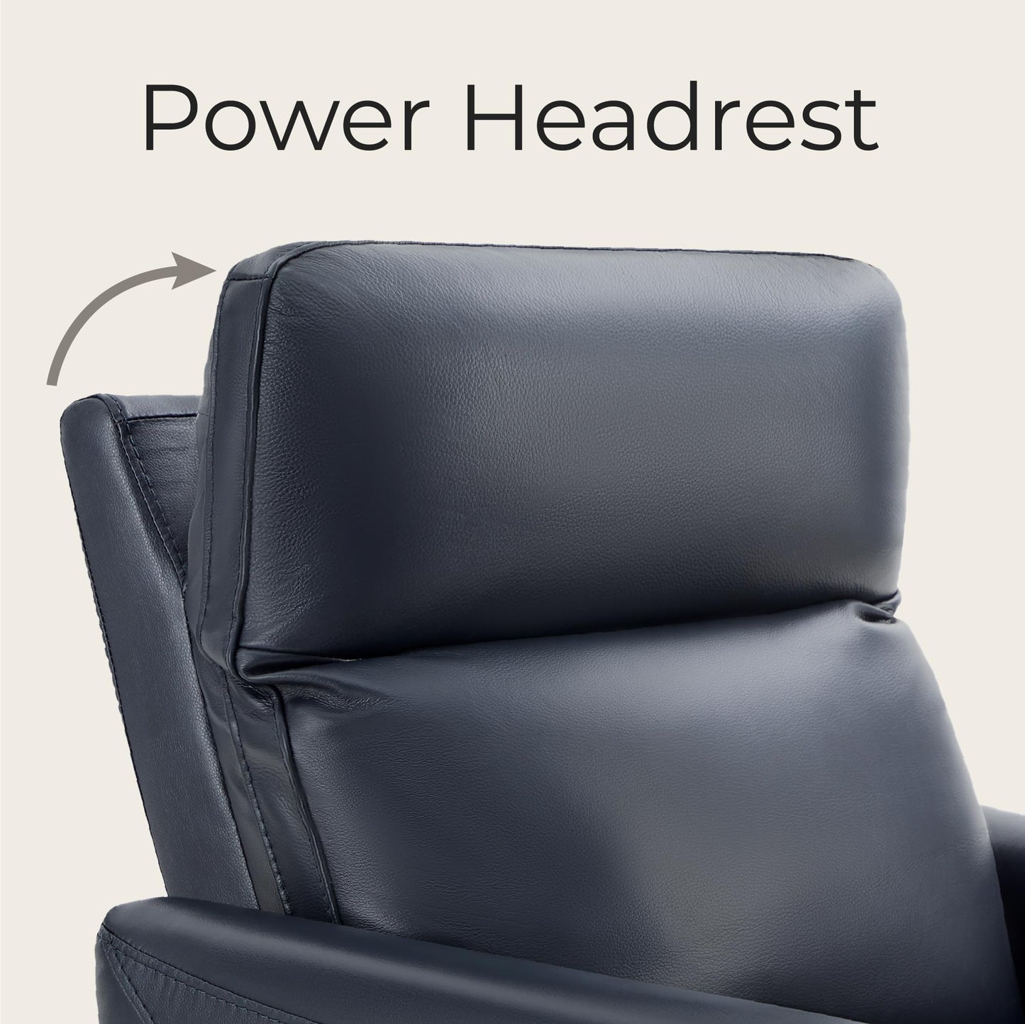 CHITA Genuine Leather Power Recliner Chair for Adults, Electric Wall Hugger Recliner for Small Spaces, Modern Living Room and RV Recliner Chair with Adjustable Power Headrest & Charging Ports, Brown