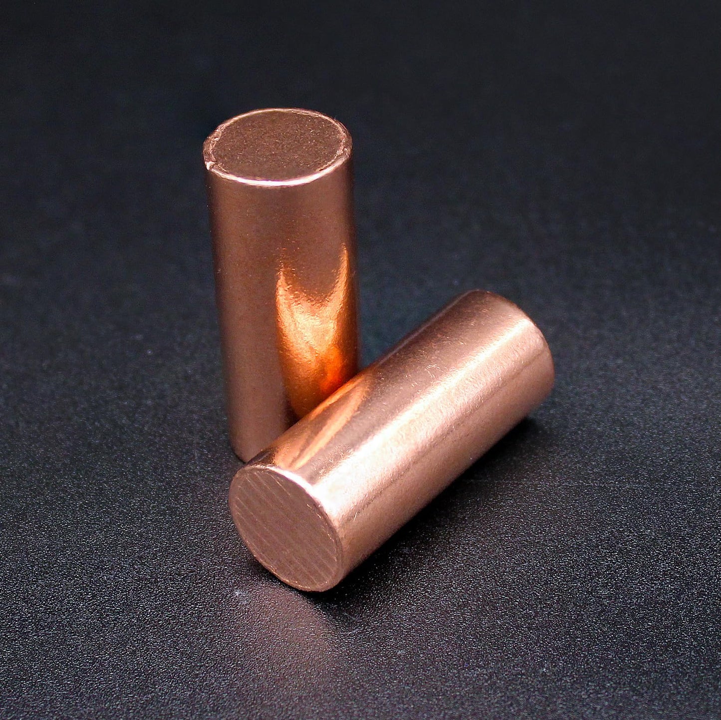 Premium Copper Round Rod Set - 2 Piece (3.63" x 0.75") - 99.9% Pure - Velvet Pouch & Authenticity Certificate Included by Mint State Gold
