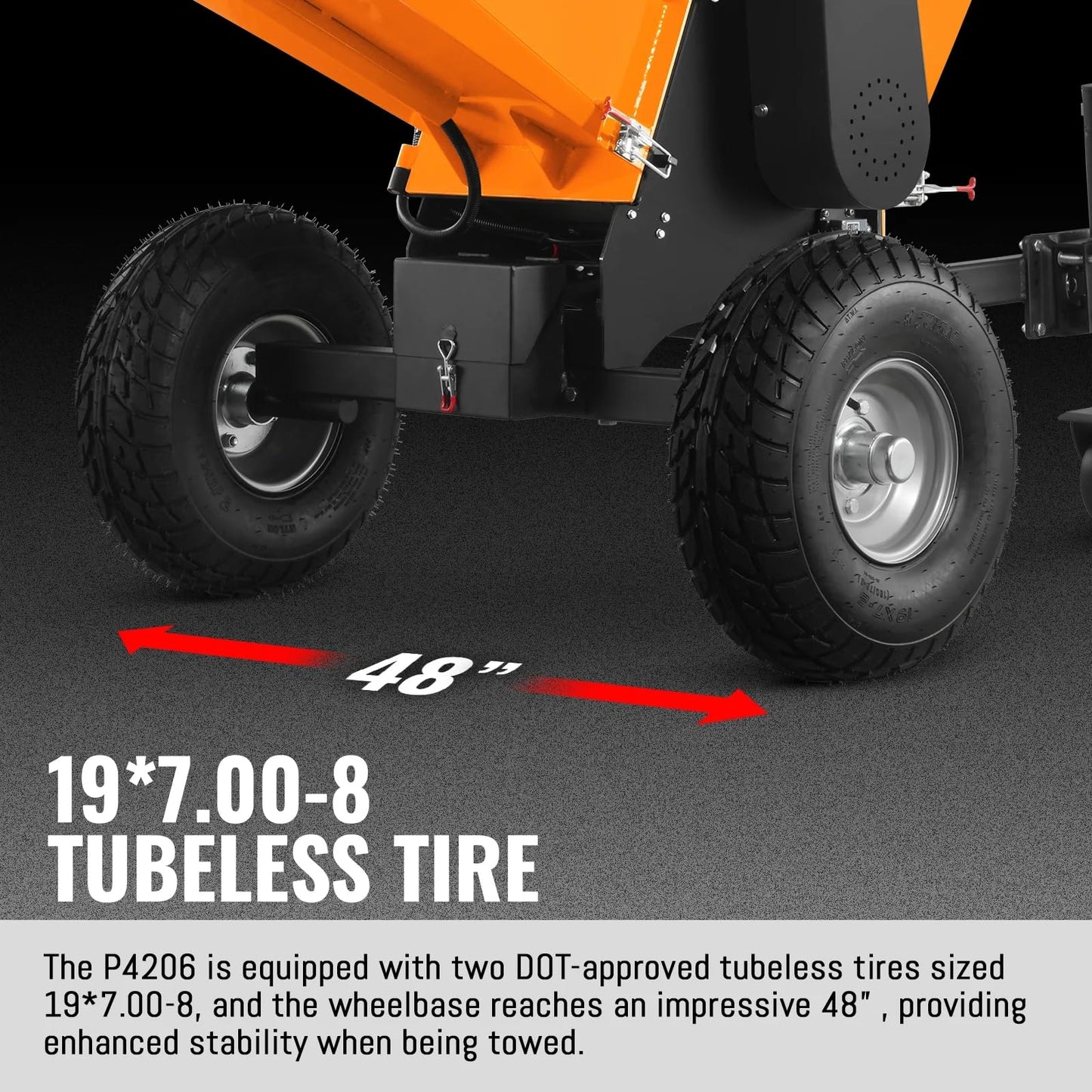 MechMaxx 6 inch ZONSEN 459cc 15hp E-Start Gas Powered 4-Wheels Wood Chipper Shredder Mulcher with Towbar/Tail Light/Emergency Stop Button/Stop Bar, Model B150 Red