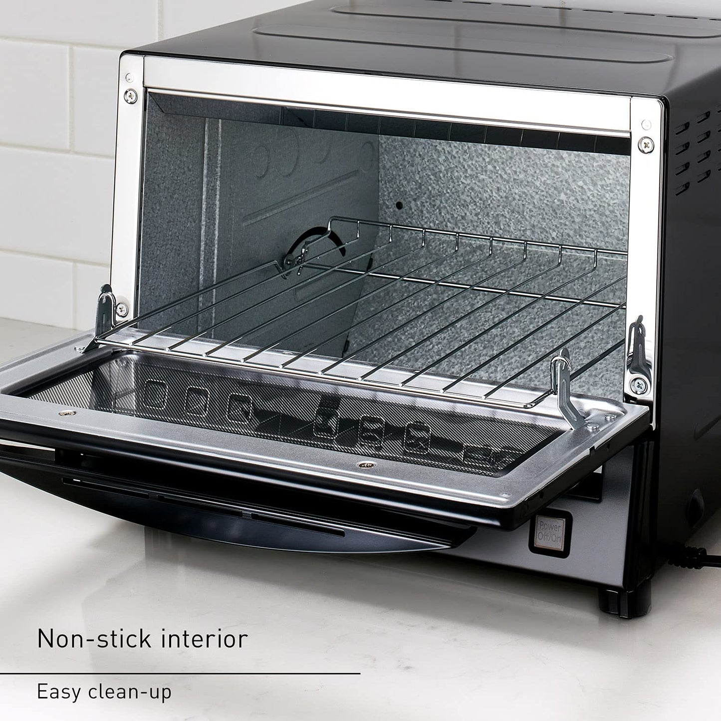 Panasonic FlashXpress Toaster Oven Countertop, 4-Slice Small Toaster Oven Compact Size with Double Infrared Heating, 6 Auto Cook Options and Precise Temperature Control, 1300W - NB-G110P (Silver)