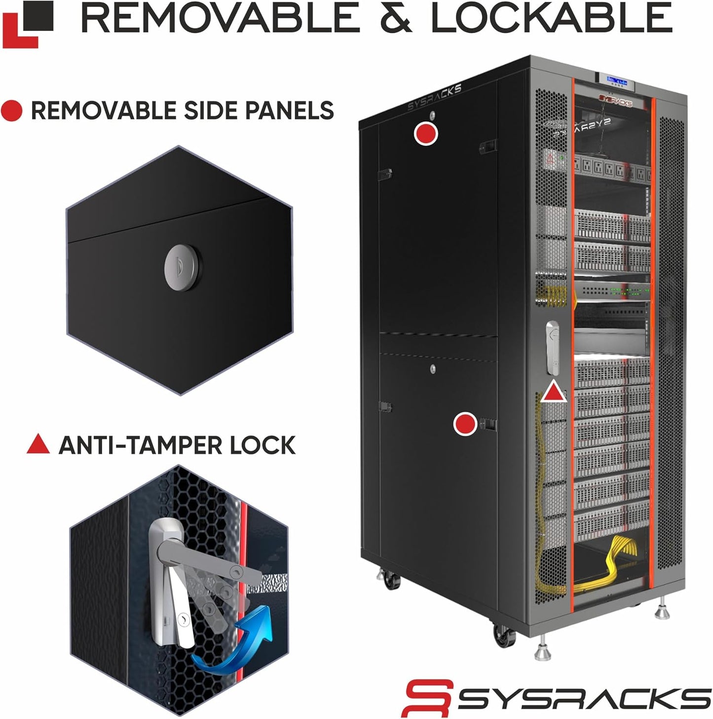 37U Home Server Rack Cabinet – 19" Floor Standing Network Rack, 32" Deep Homelab Rack with Locking Glass Door, Cooling Fans, PDU & Shelf for NAS, Router, Switch and AV Equipment