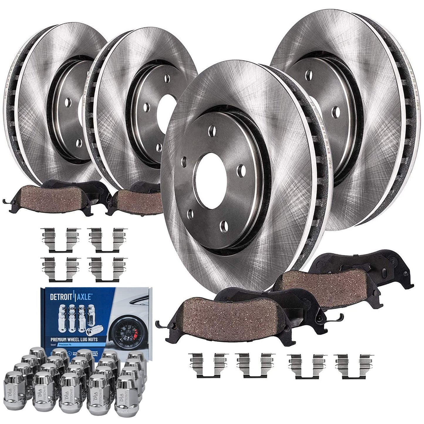 Detroit Axle - Brake Kit for 2006-2018 Toyota Rav4 Replacement Disc Brake Rotors Ceramic Brakes Pads : 11.65'' inch Front and 11.06" inch Rear Rotor