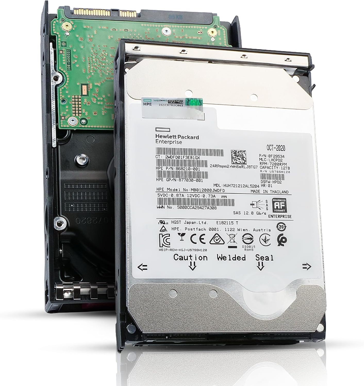 HP 12TB 7200 RPM SAS 12Gb/s 512e 3.5in Enterprise Hard Drive DL20 DL110 DL320 DL325 DL340 DL345 DL360 DL365 DL380 DL385 DL560 ML110 ML350 MB012000JWDFD 868210-001 G11 (Renewed)