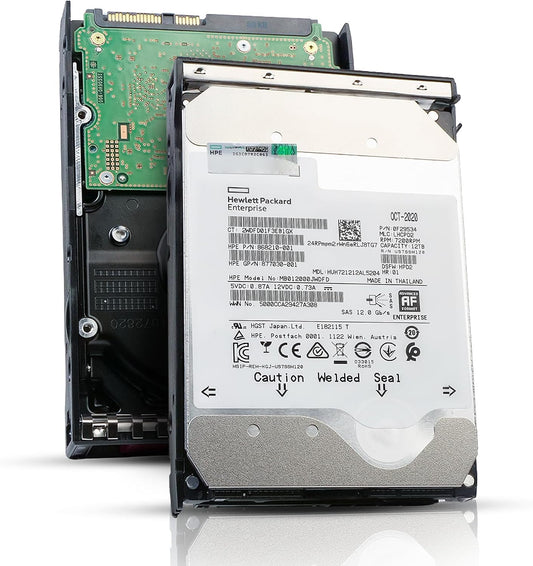 HP 12TB 7200 RPM SAS 12Gb/s 512e 3.5in Enterprise Hard Drive DL20 DL110 DL320 DL325 DL340 DL345 DL360 DL365 DL380 DL385 DL560 ML110 ML350 MB012000JWDFD 868210-001 G11 (Renewed)
