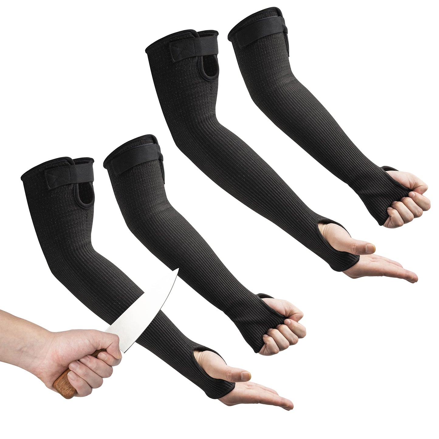 OriStout Cut Resistant Farmers Sleeves with Thumb Hole, Arm Protectors for Thin Skin and Bruising, for Gardening, Welding, Kitchen, Arm Guards for Biting, Pet Grooming, Grey, 1 Pair