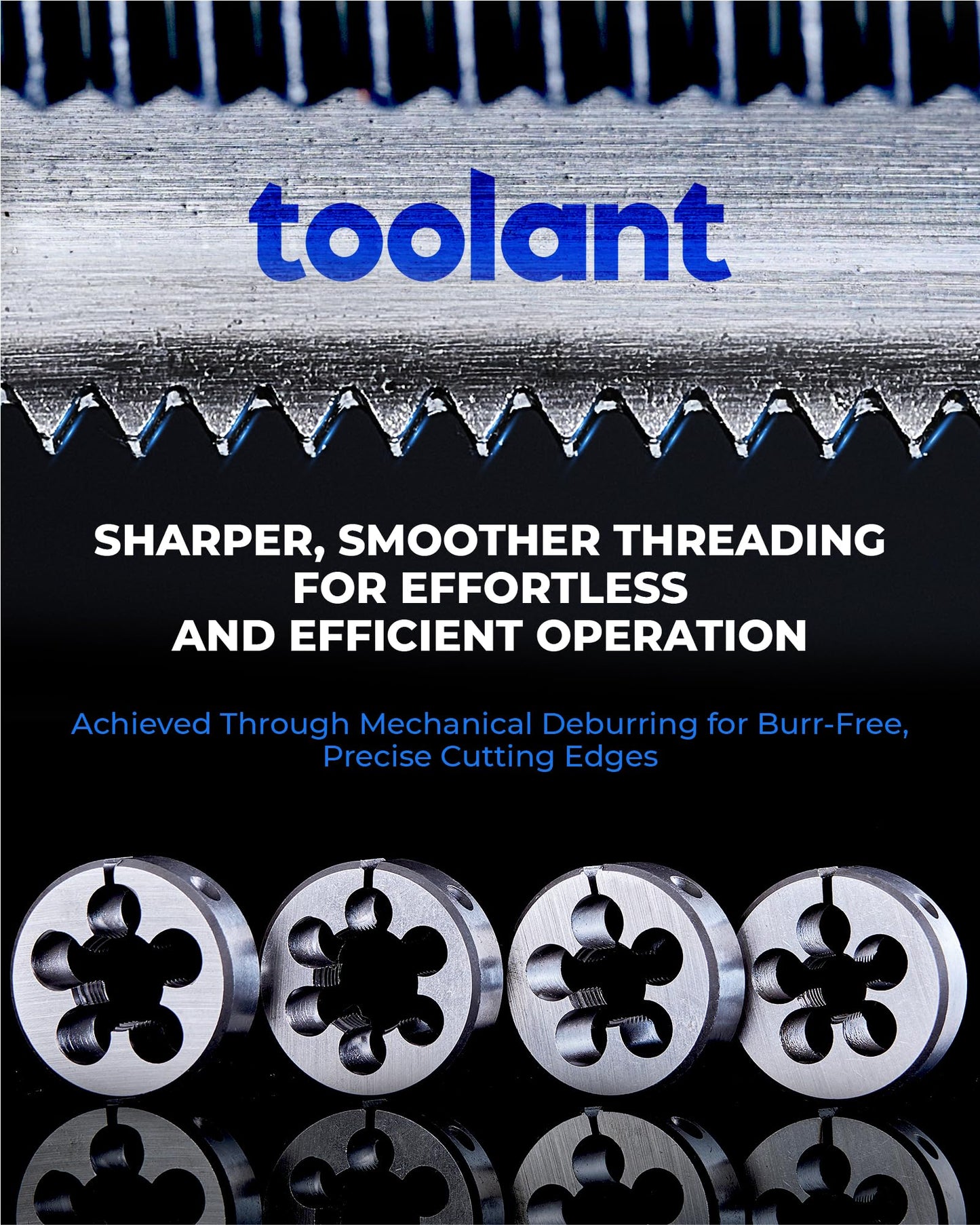 toolant 127 Piece Ratcheting Tap and Die Set, SAE/Metric Tap and Die Set with Assortment Drill Bit for Threading, Double-Layer Tool Box