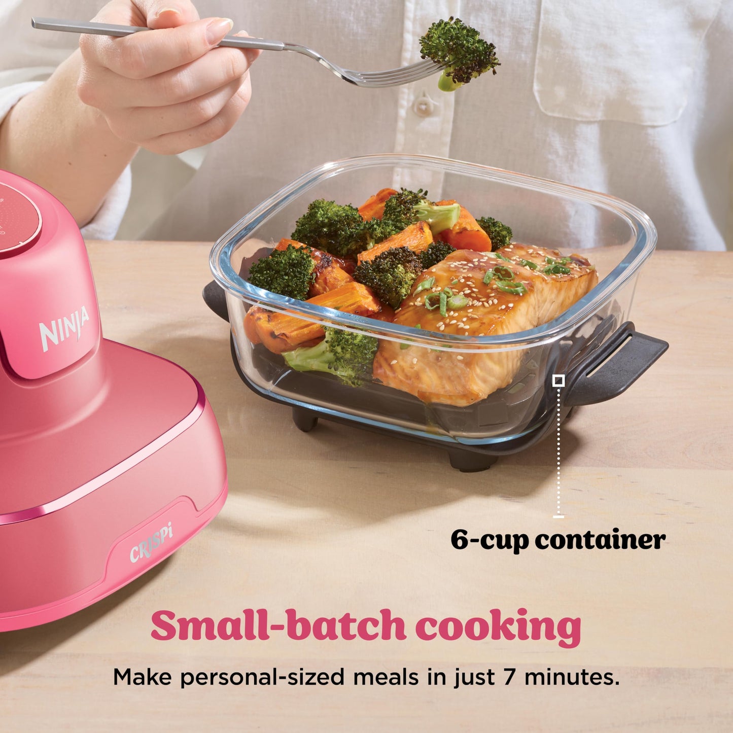 Ninja Crispi 4-in-1 Glass Air Fryer | With Non-Toxic 4QT & 6-Cup Glass Containers & Lids | Microwave, Freezer, Dishwasher Safe | 450°F Max Temp |1500 Watt | Stone | FN101ST