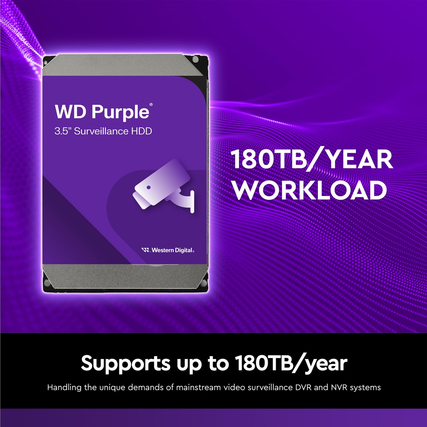 Western Digital 18TB WD Purple Pro Surveillance Internal Hard Drive HDD - SATA 6 Gb/s, 512 MB Cache, 3.5" - WD181PURP