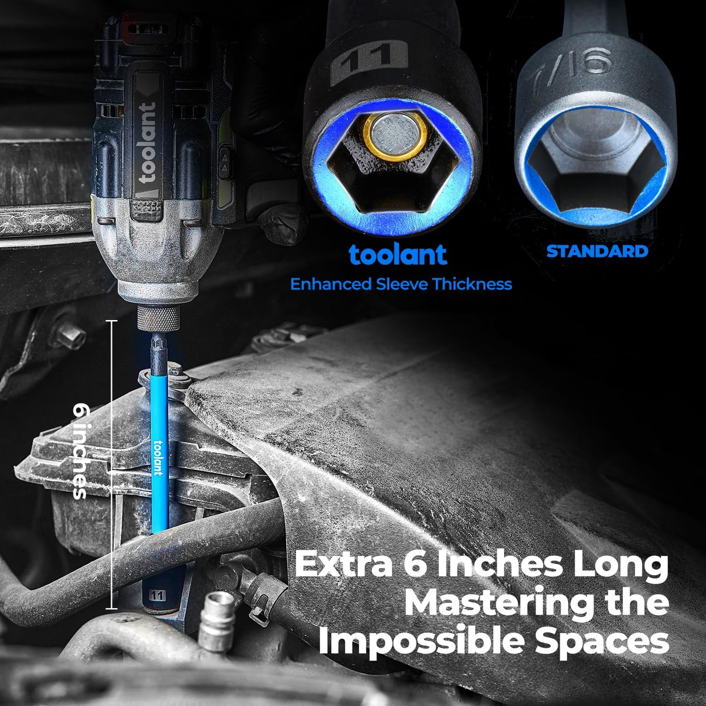 toolant Magnetic Nut Driver Set 34 Piece, Impact Driver Bit Set, Deep Nut Driver, Impact Socket Adapters, Wing Nut Driver, Tough Gift Case