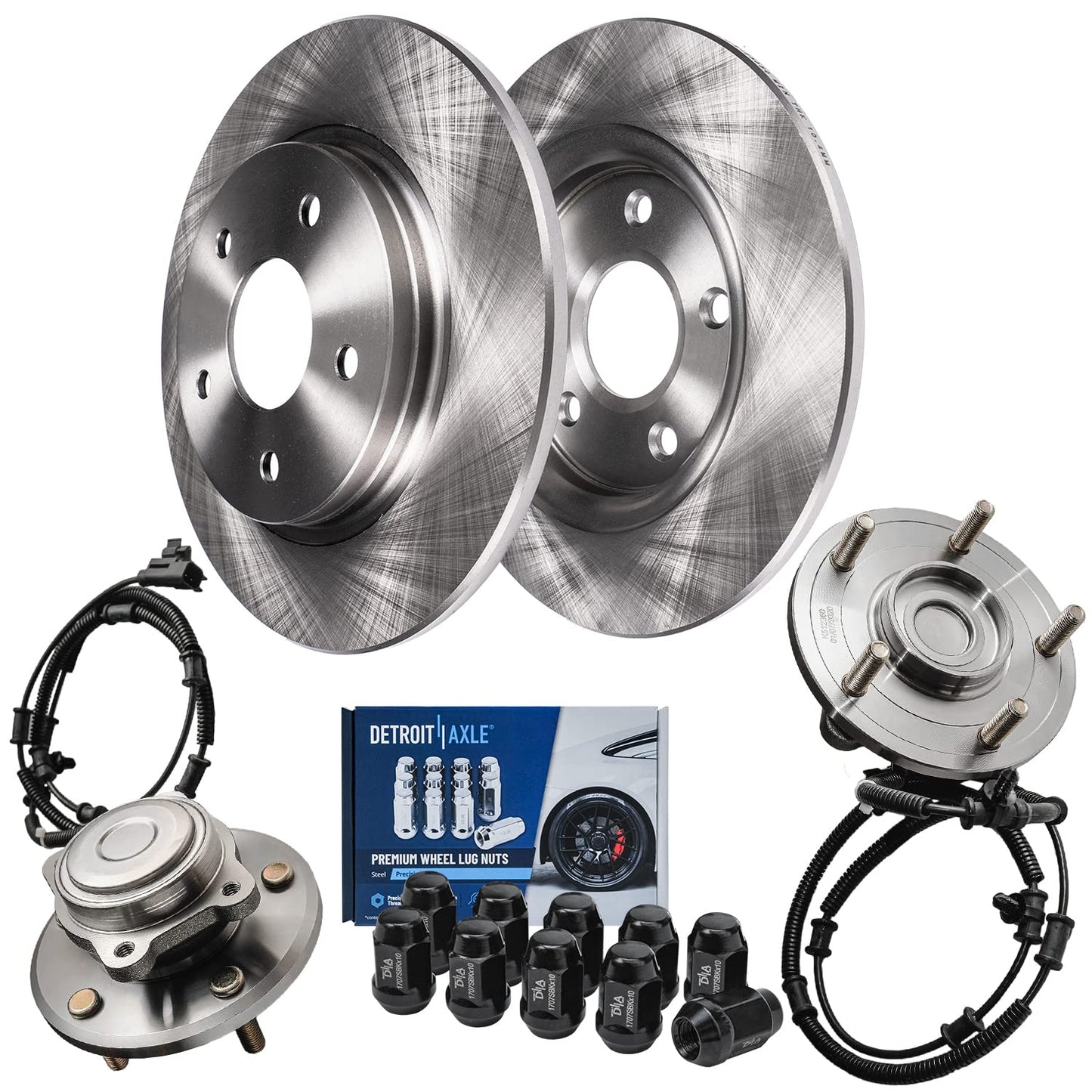 Detroit Axle - Rear Brake Kit for Dodge Grand Caravan Journey Chrysler Town & Country Replacement Brakes Rotors and Ceramic Brake Pads : 12.91" inch Rotor