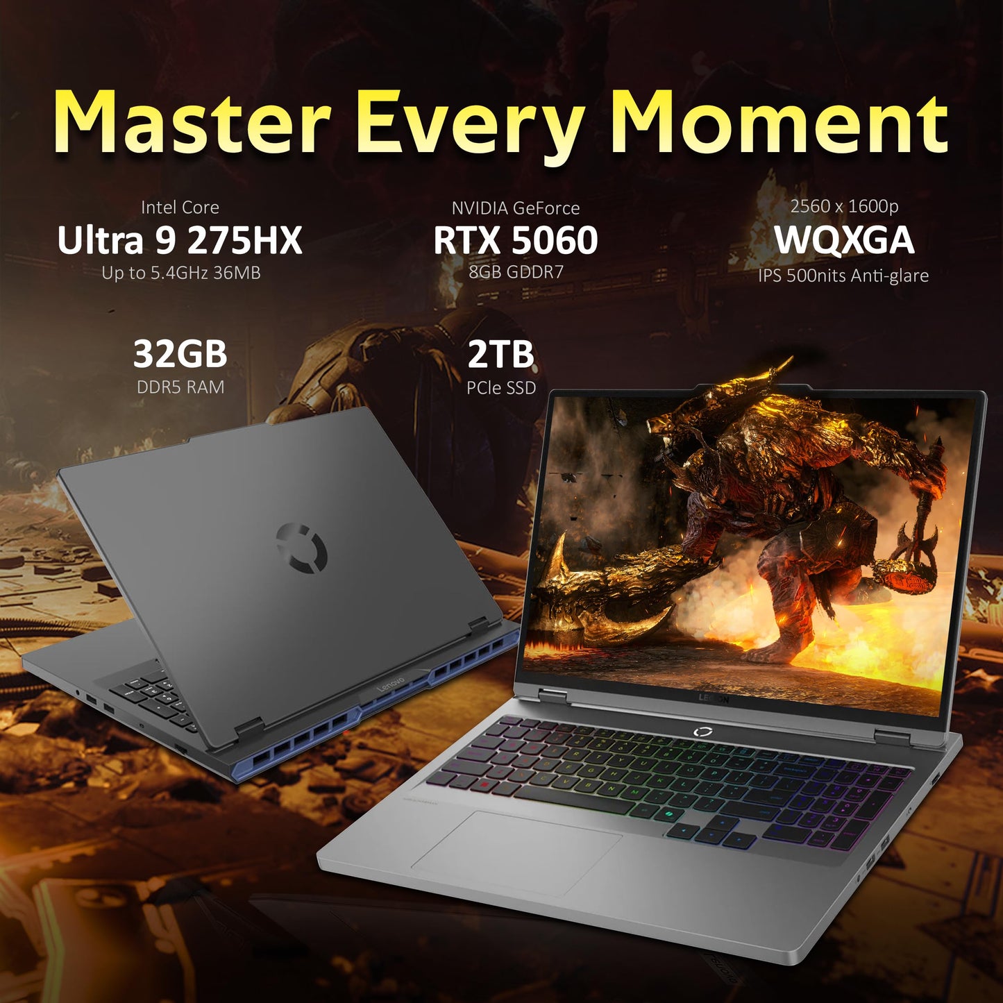 Lenovo Legion Pro 7i Gen 10 16" Gaming Laptop (2025 Model) Intel Core Ultra 9 275HX 24C, NVIDIA GeForce RTX 5090 24GB, 64GB RAM, 2TB (1TB+1TB) NVMe SSD, 16" WQXGA OLED 500 nits 240Hz, Windows 11 Home