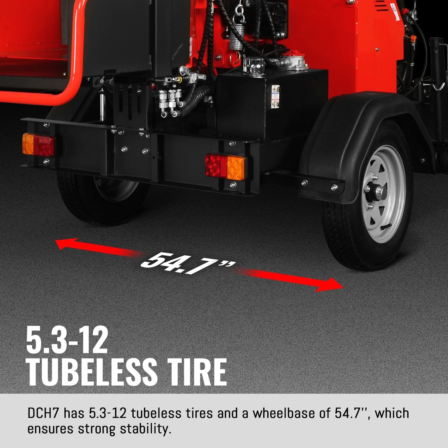 MechMaxx 6 inch ZONSEN 459cc 15hp E-Start Gas Powered 4-Wheels Wood Chipper Shredder Mulcher with Towbar/Tail Light/Emergency Stop Button/Stop Bar, Model B150 Red