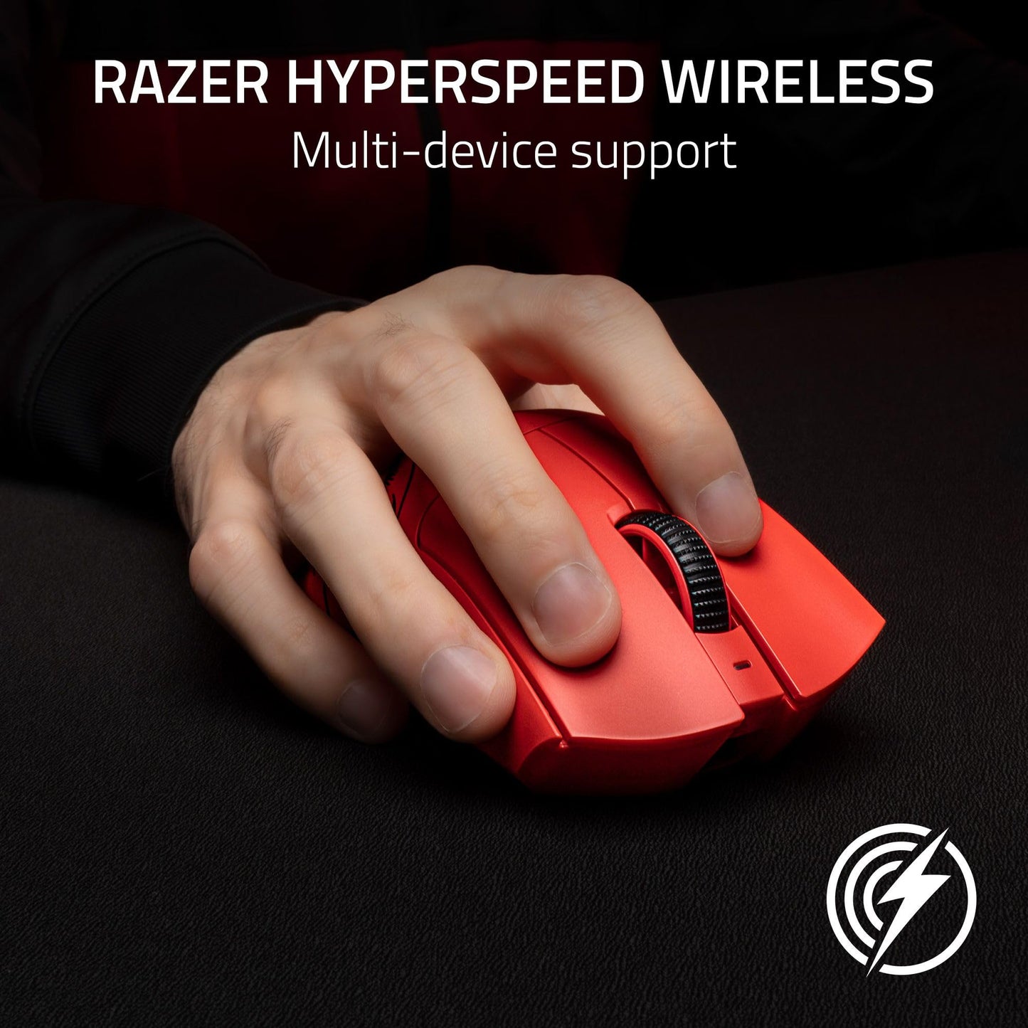 Razer DeathAdder V3 Pro - Black Ultra-lightweight Wireless Ergonomic Esports Mouse - Optical - Cable/Wireless - Radio Frequency - 2.40 GHz - Rechargeable - Black - USB - 30000 dpi - Scroll Wheel - 5 B
