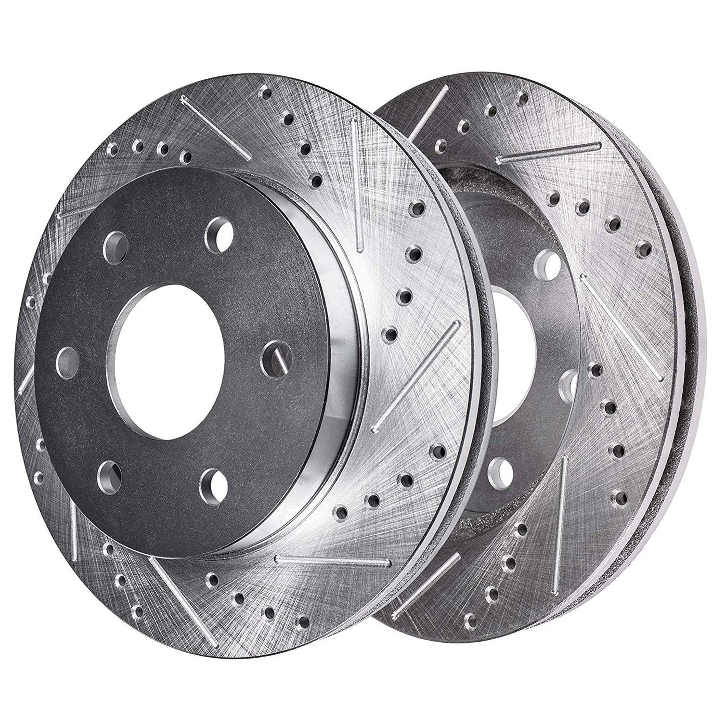 Detroit Axle - Front Brake Kit for 2010 2011 2012 2013 2014 2015 2016 2017 2018 2019 2020 Ford F-150 Expedition Lincoln Navigator, Drilled Slotted Disc Brake Rotors Ceramic Brakes Pads Replacement