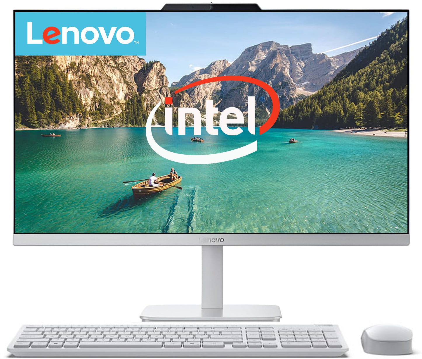 Lenovo All in One Desktop, Intel Ultra-Fast 4-Core CPU| 24'' FHD Display| 16GB RAM, 256GB PCIe SSD On Board Plus 512GB HDD External | Wi-Fi 6| Bluetooth| RJ-45| Windows 11 | HDMI | Wireless KB & Mouse