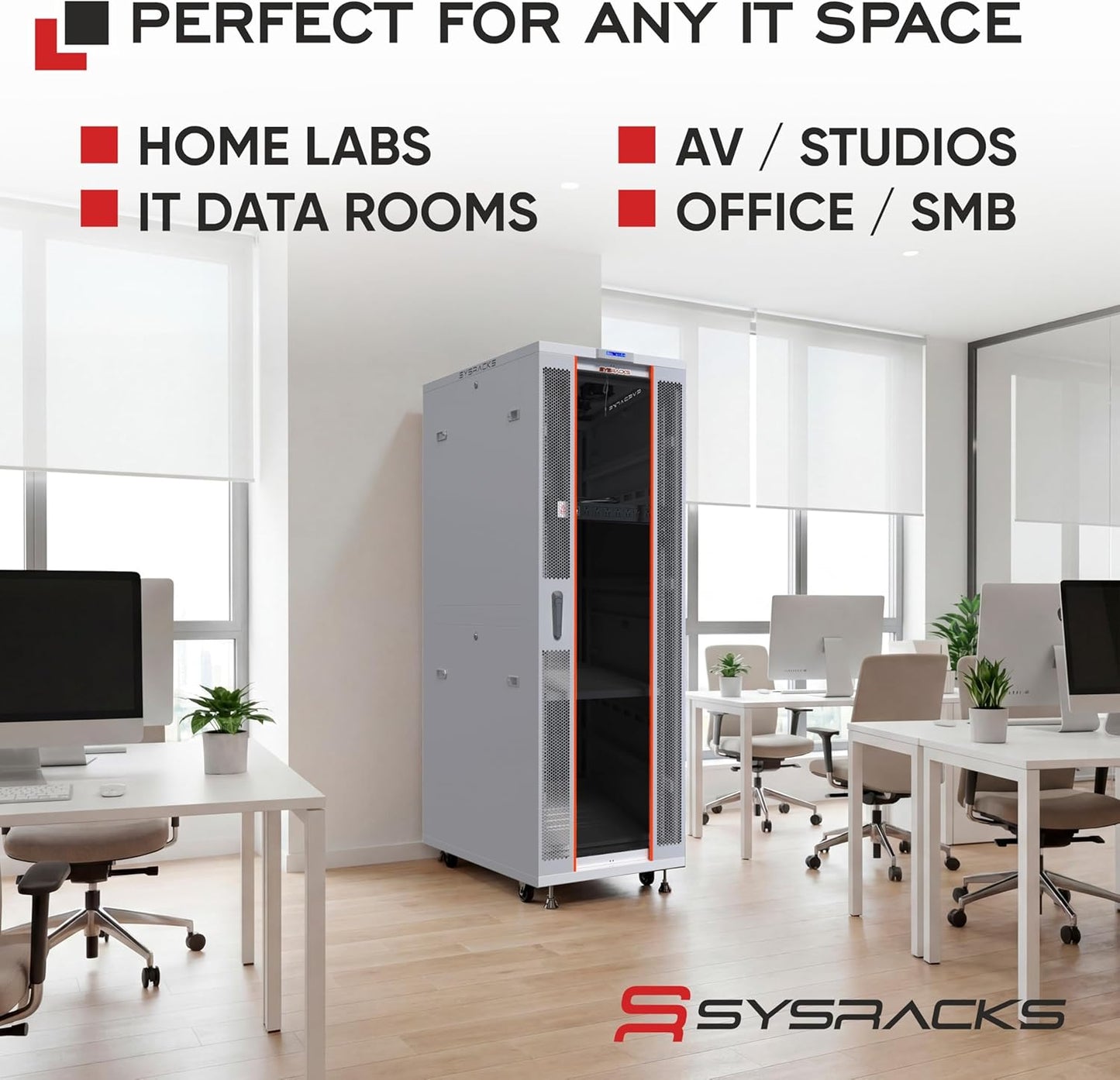 42U Home Server Rack Cabinet – 19" Floor Standing Network Rack, 35" Deep Homelab Rack with Locking Glass Door, Cooling Fans, PDU & Shelf for NAS, Router, Switch and AV Equipment