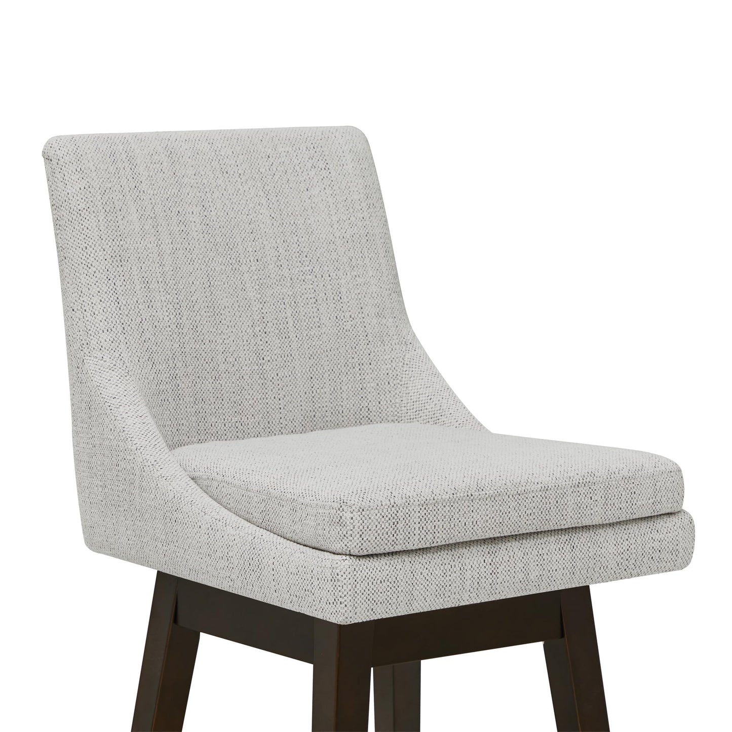 CHITA Bar Height Swivel Barstool with Back Set of 2, FSC Certified Upholstered Bar Stool, 30.7" H Seat Height, Fabric in Ivory