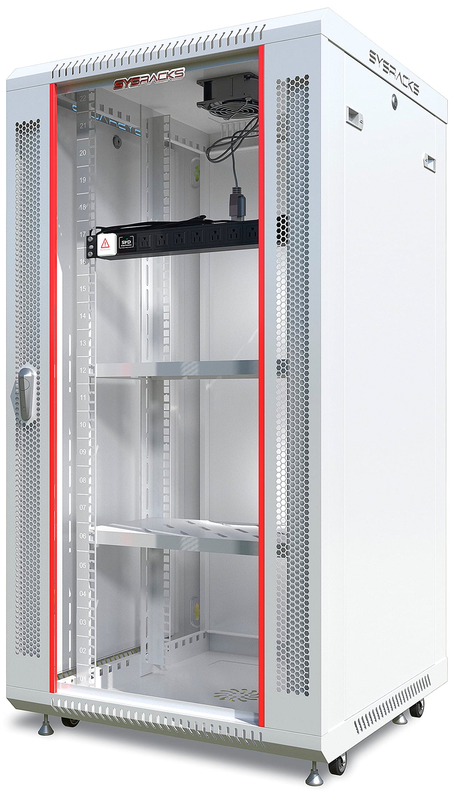 18U Wall Mount Server Rack Cabinet 24” Deep, 19” Network & AV Enclosure for Home Lab with Fan, PDU, 2 Shelves, Locking Glass Door