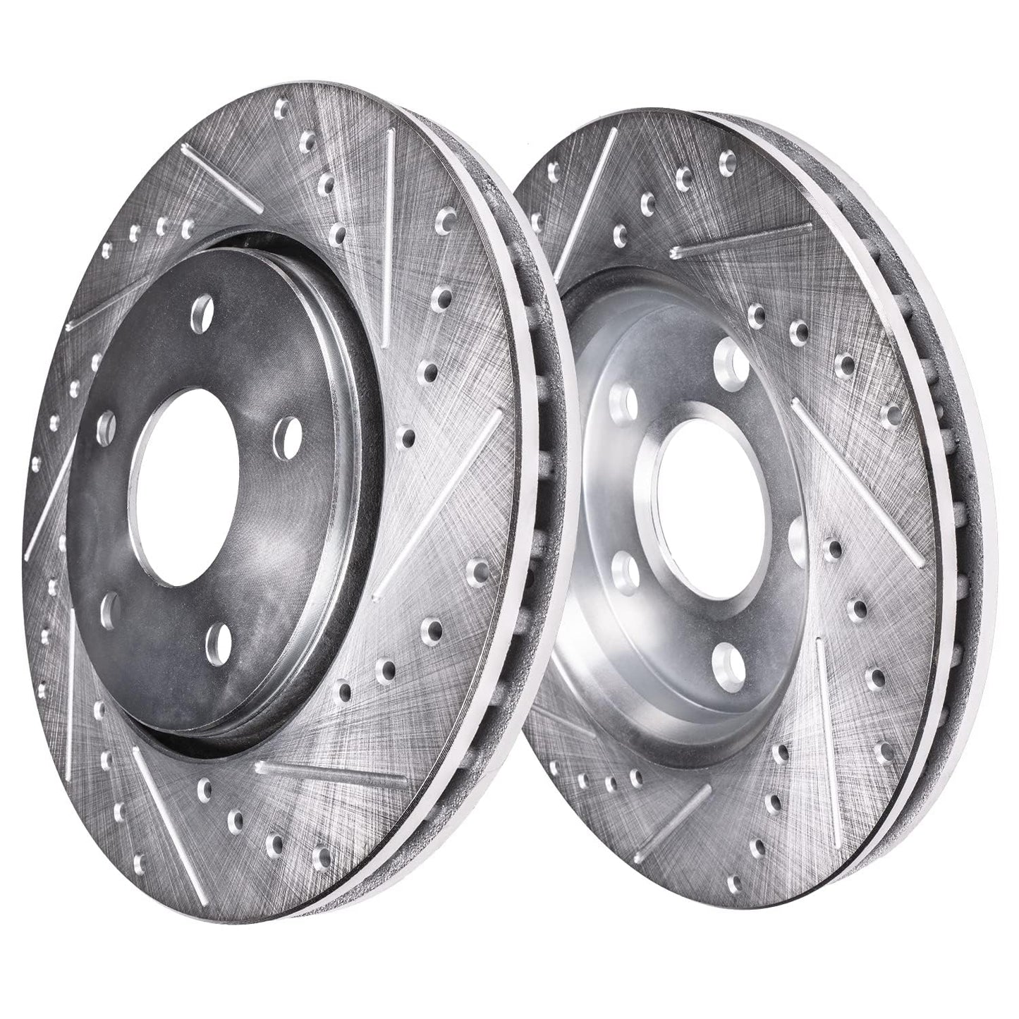 Detroit Axle - 4WD Brake Kit for 2012-2022 Ford F-250 Super Duty 2013-2022 F-350 Super Duty, 14.29" inch Front Rear Drilled Slotted Brake Rotors Ceramic Brakes Pads Replacement