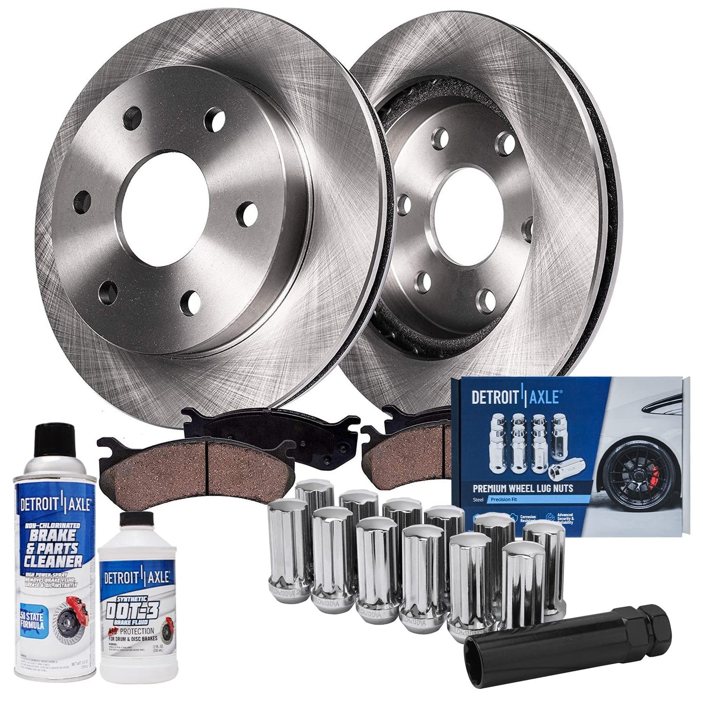 Detroit Axle - Brake Kit for 2013-2016 Kia Optima 2011-2015 Hyundai Sonata, Disc Brake Rotors Ceramic Brakes Pads Front and Rear 2014 Replacement