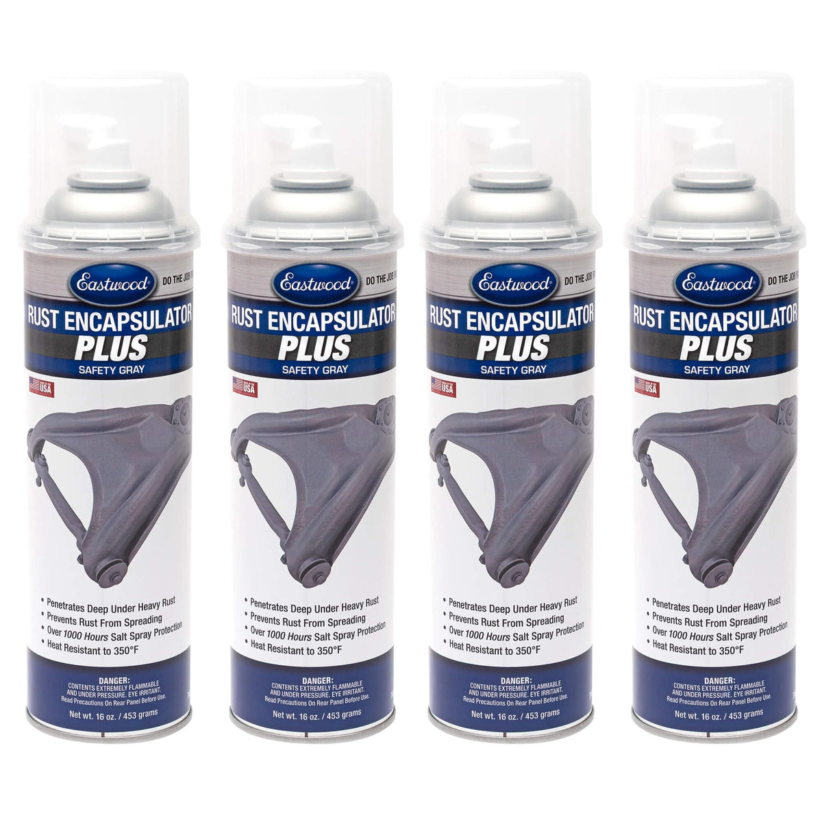 Eastwood Matte Black Rust Encapsulator Plus | Long Lasting Durable Finish 1 Coat Automotive Maximum Rust Protection | Heat Resistance up to 350 Degrees F | 16 oz. Aerosol | 1 Pack