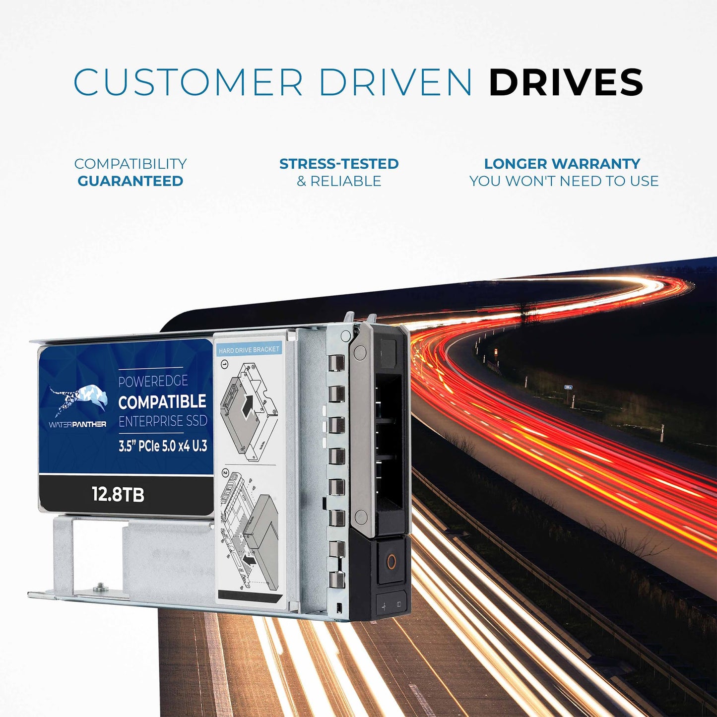Water Panther 15.36TB SAS 24Gb/s 2.5" SSD for Dell PowerEdge Servers | Enterprise Drive in 13G Tray