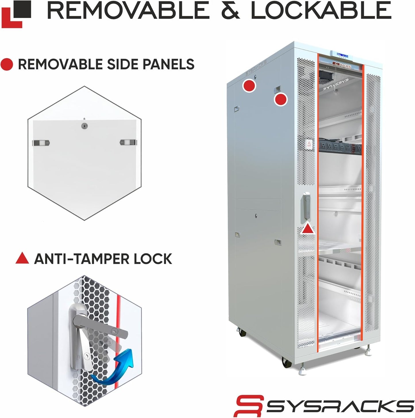 42U Server Rack Cabinet – 19" Network Rack Enclosure, 35" Deep Floor Standing Data Rack with Locking Glass Door, Cooling Fans, PDU & Shelf for Servers, Switches and Patch Panels