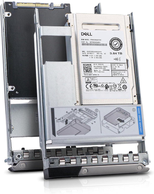 Dell 3.84TB SAS 12Gb/s 3D TLC Hybrid 3.5in Enterprise PowerEdge Read Intensive SSD for R440 R750 R450 T150 R470 T560 T40 R250 R740 R640 0N85XX G16 (Renewed)