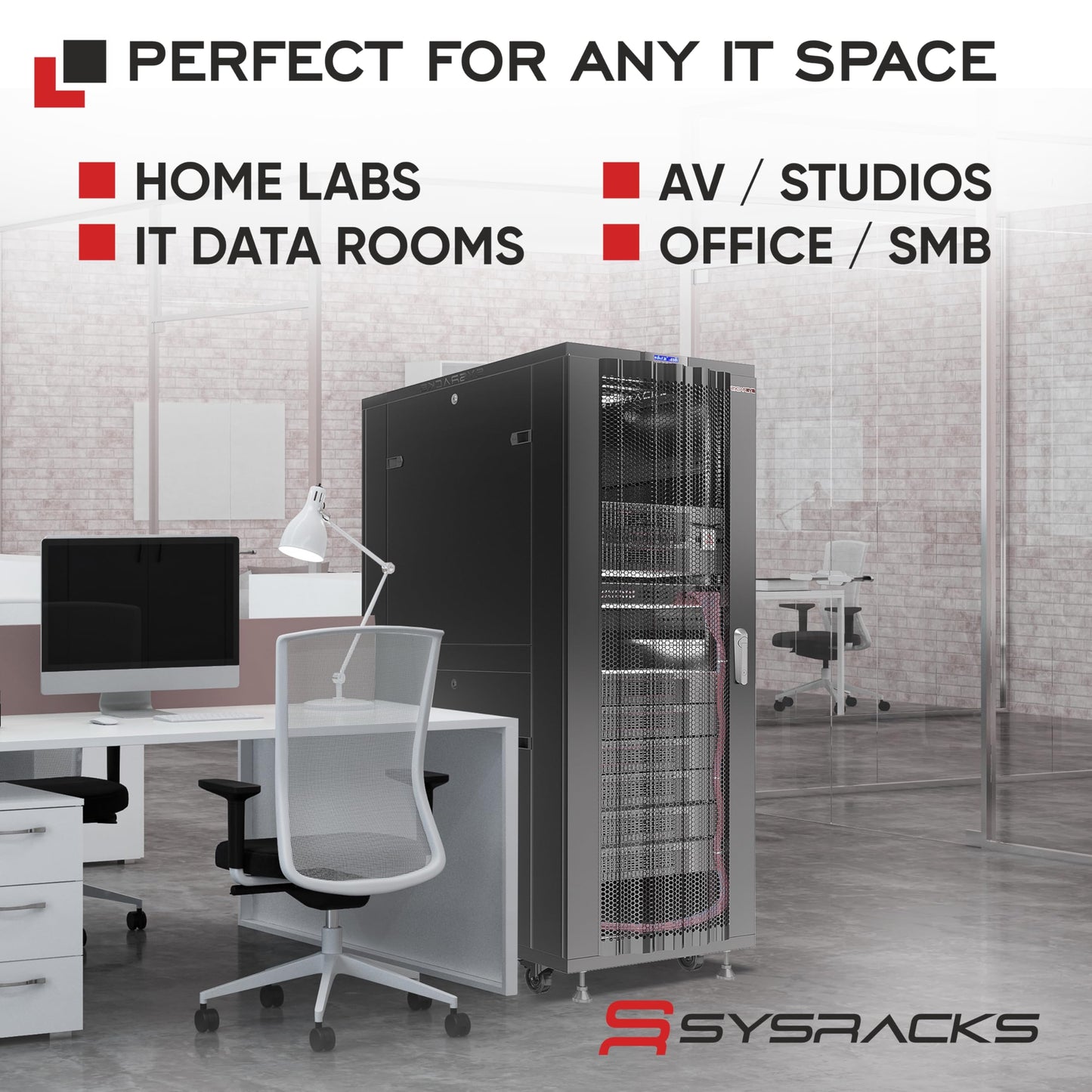 37U Server Rack Cabinet – 19" Floor Standing Rack Enclosure, 32" Deep IT Infrastructure Rack with Cooling Fans, Thermostat LCD, PDU, Shelf & Casters