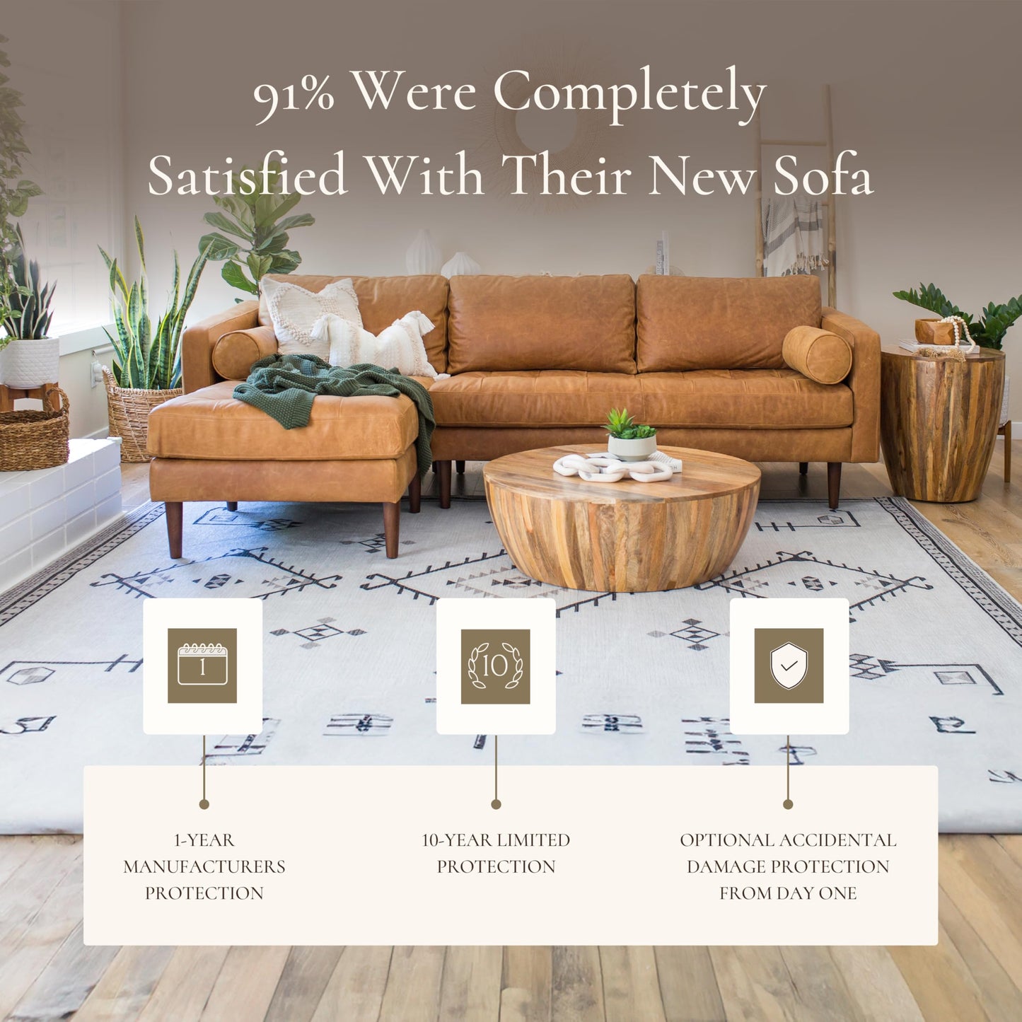 POLY & BARK Napa 82" Leather Pull‑Out Sleeper Sofa – Full‑Grain Italian Leather Upholstery,Tri‑Layer Mattress & Storage Console –Sophisticated Multi‑Functional Sofa Bed for Living Rooms & Guest Spaces