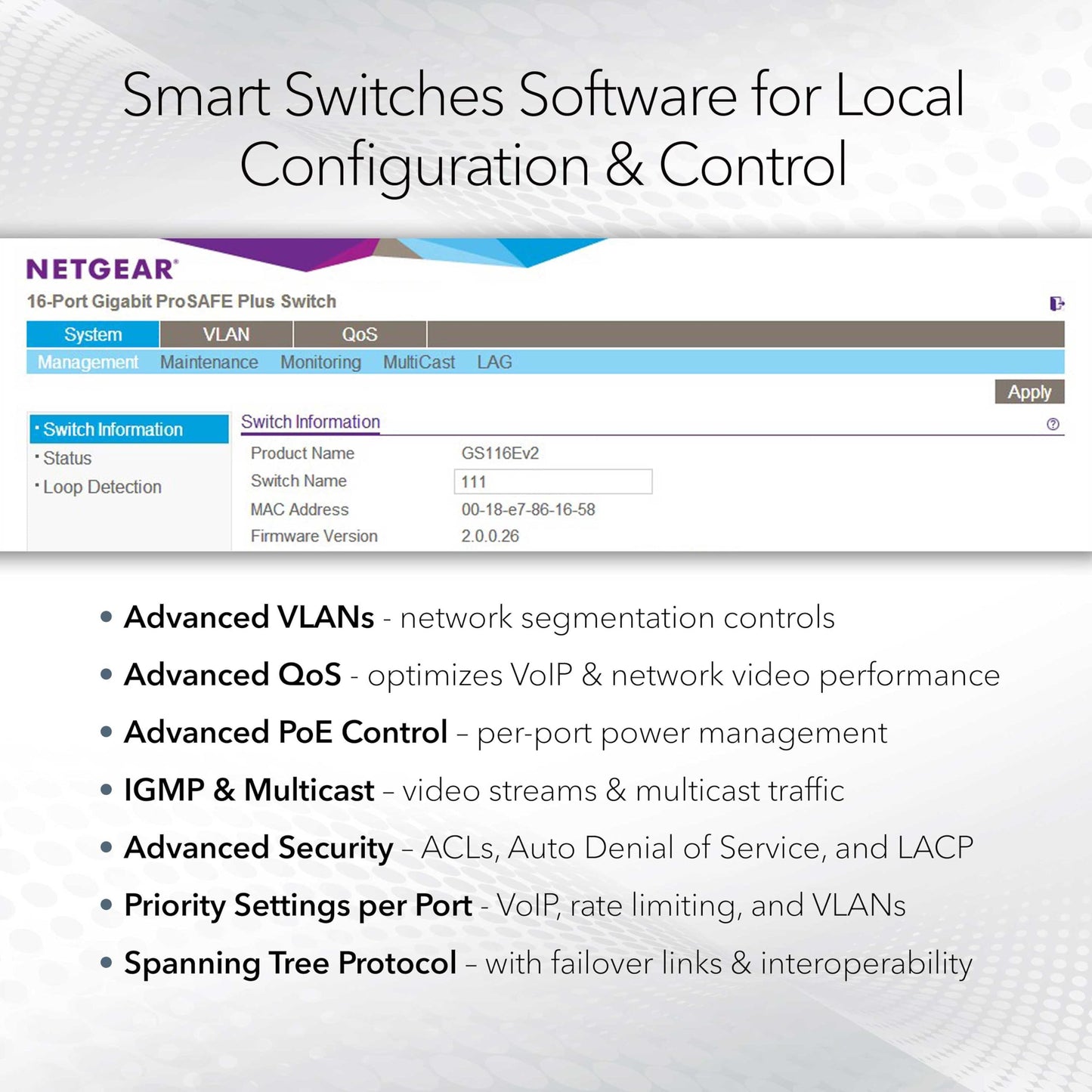 NETGEAR 52-Port PoE Gigabit Ethernet Smart Switch (GS752TPP) - Managed, Optional Insight Cloud Management, 48 x PoE+ @ 760W, 4 x 1G SFP, Desktop or Rackmount