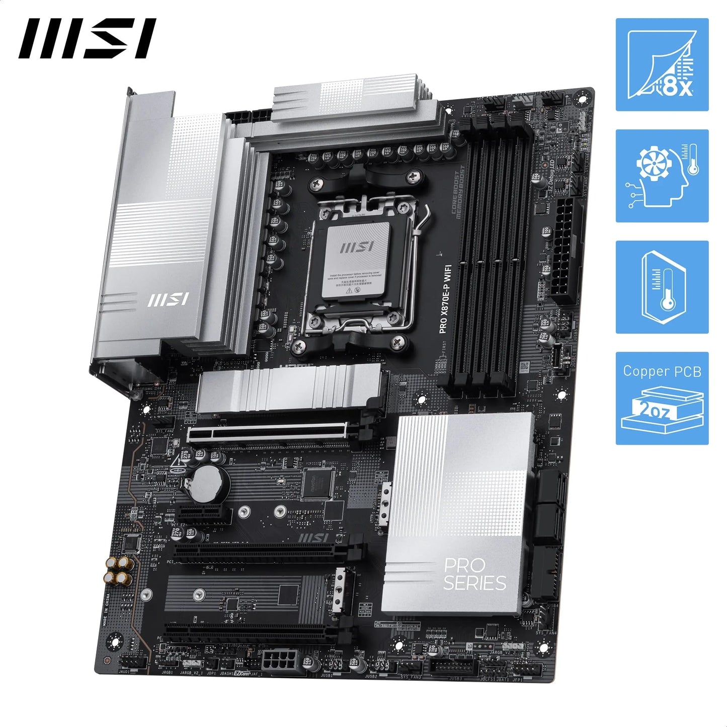 MSI MPG X870E Carbon WiFi Gaming Motherboard (AMD Ryzen 9000/8000/7000 Series Processors, AM5, DDR5, PCIe 5.0, M.2 Gen5, SATA 6Gb/s, USB 40Gbps, HDMI, Wi-Fi 7, Bluetooth 5.4, 5Gbps LAN, ATX)