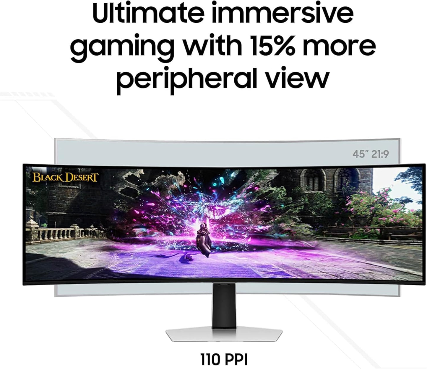 Samsung 49" Odyssey G93SC Series Curved Gaming Monitor, QD-OLED, 240Hz, 0.03ms, DQHD, G-Sync Compatible, FreeSync Premium Pro, Adjustable Stand