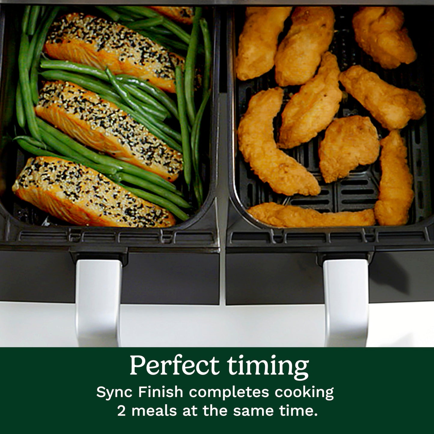 Cuisinart Dual Basket Air Fryer, Two Baskets 11 Qt in Total, 6 Functions: Air Fry, Roast, Bake, Broil, Dehydrate & Keep Warm, Features Sync Finish & Sync Settings, Toss Reminder & Auto-Pause, ADZ-112