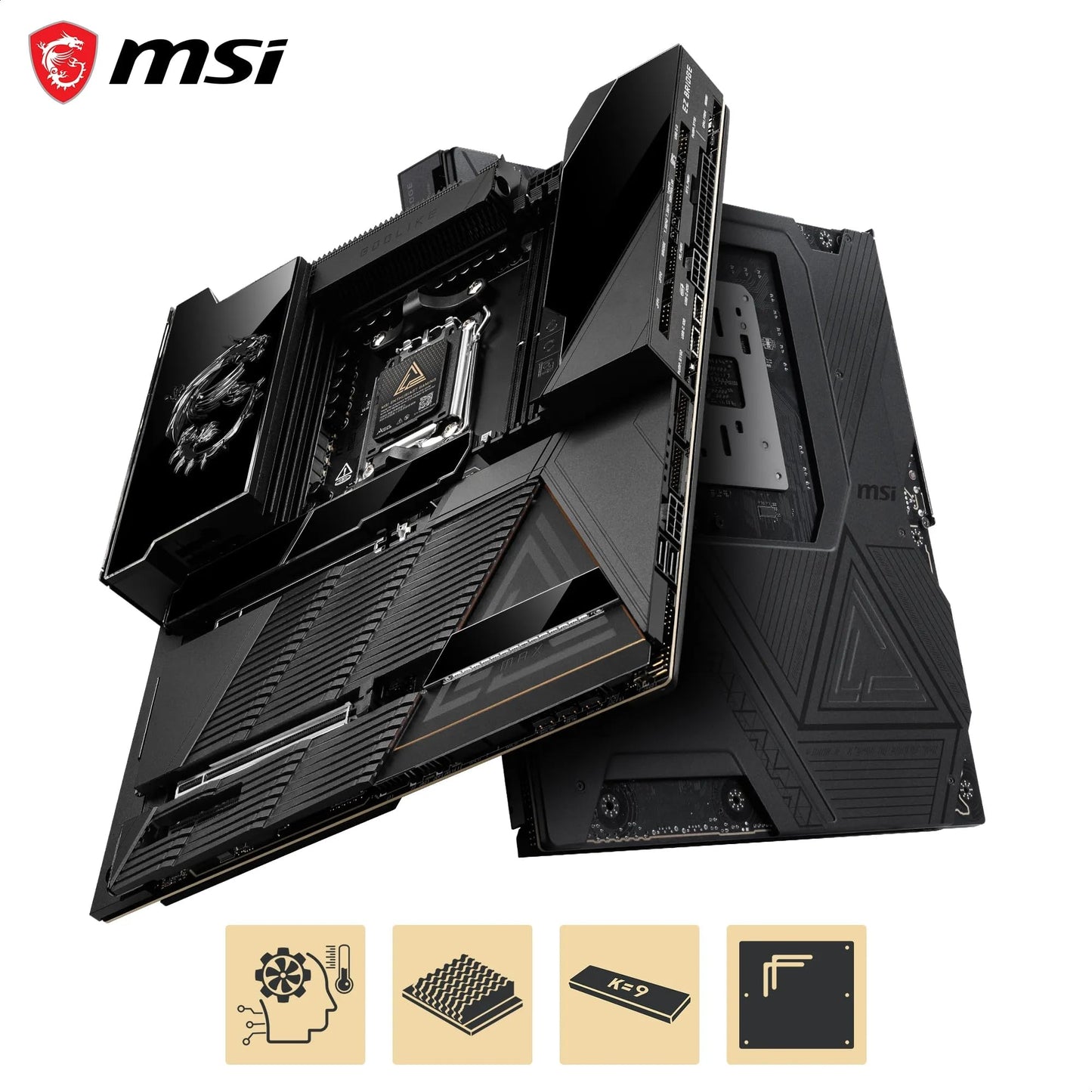 MSI MPG X870E Carbon WiFi Gaming Motherboard (AMD Ryzen 9000/8000/7000 Series Processors, AM5, DDR5, PCIe 5.0, M.2 Gen5, SATA 6Gb/s, USB 40Gbps, HDMI, Wi-Fi 7, Bluetooth 5.4, 5Gbps LAN, ATX)