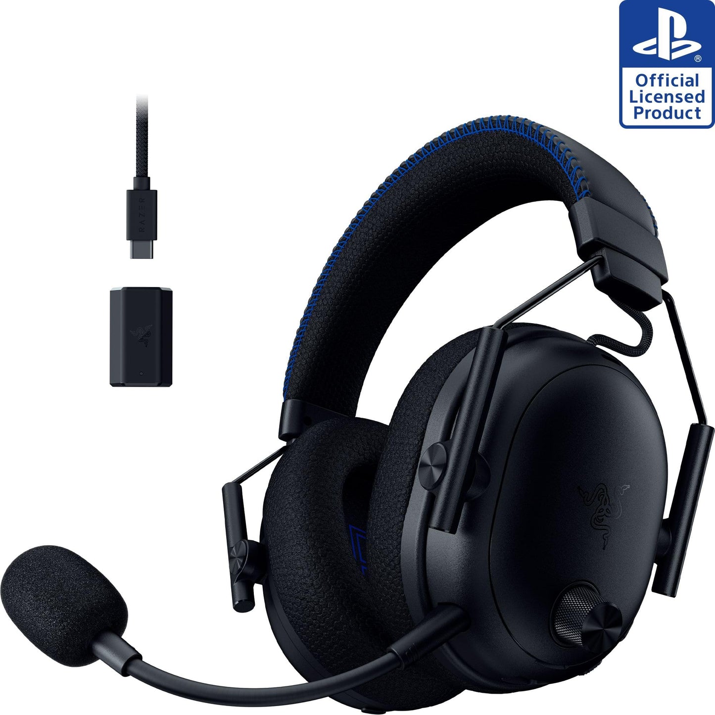 Razer BlackShark V3 Pro Wireless ANC Gaming Headset for PC: Full Band Mic - 50mm Drivers - 2.4 GHz, Bluetooth, USB, 3.5mm - Works with Mac, PS5, Nintendo Switch, Smartphone - 70 Hr Battery - Black