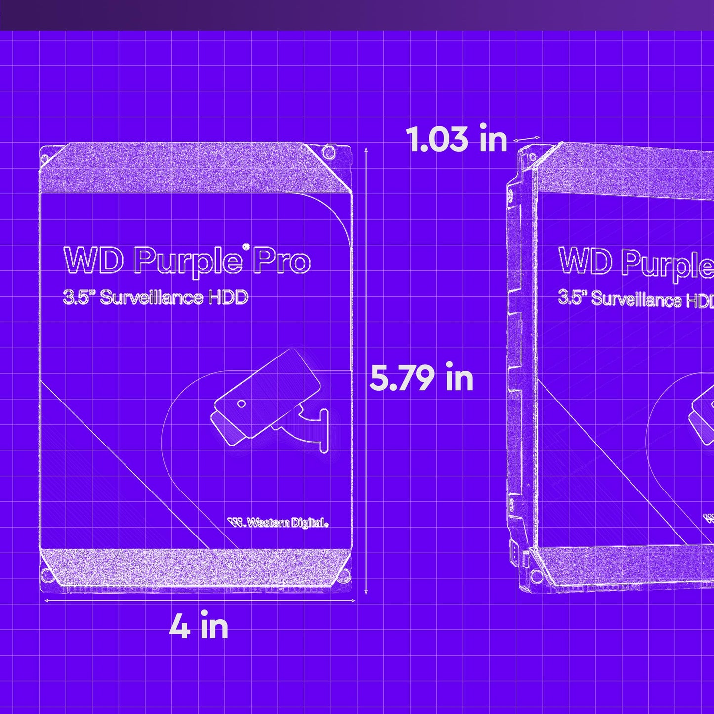 Western Digital 18TB WD Purple Pro Surveillance Internal Hard Drive HDD - SATA 6 Gb/s, 512 MB Cache, 3.5" - WD181PURP