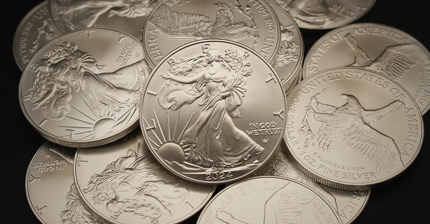 1986 - Present (Random Year) Lot of (10) 1 Ounce Silver American Eagle Coins Brilliant Uncirculated (Type 1 or 2) in Original United States Tube with Certificates of Authenticity $1 Seller BU