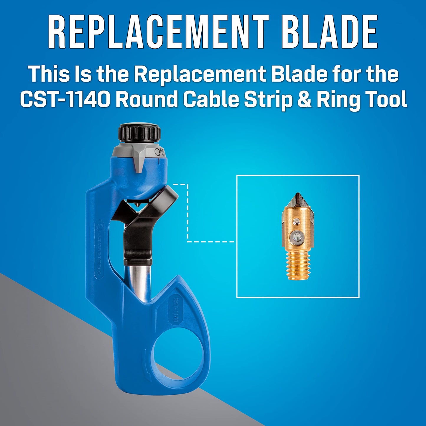 Jonard Tools CST-1900 Round Cable Stripper for Fast and Precise Jacket Removal, 3/16" to 1 1/8" Diameter, Cable Strip & Ring Tool, Original version