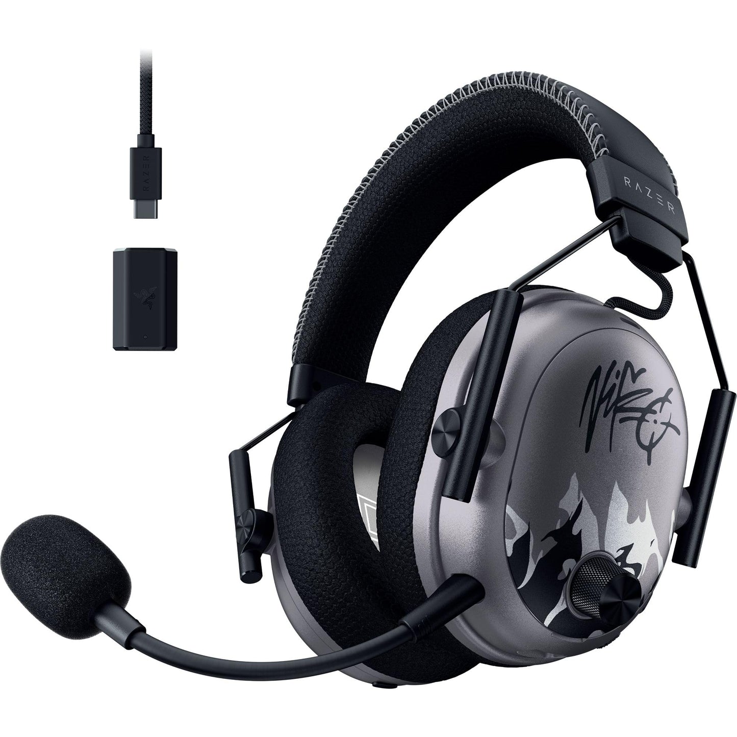 Razer BlackShark V3 Pro Wireless ANC Gaming Headset for PC: Full Band Mic - 50mm Drivers - 2.4 GHz, Bluetooth, USB, 3.5mm - Works with Mac, PS5, Nintendo Switch, Smartphone - 70 Hr Battery - Black